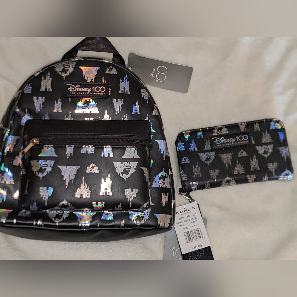 Disney 100th Princess Castles Mini Backpack and waller bundle!